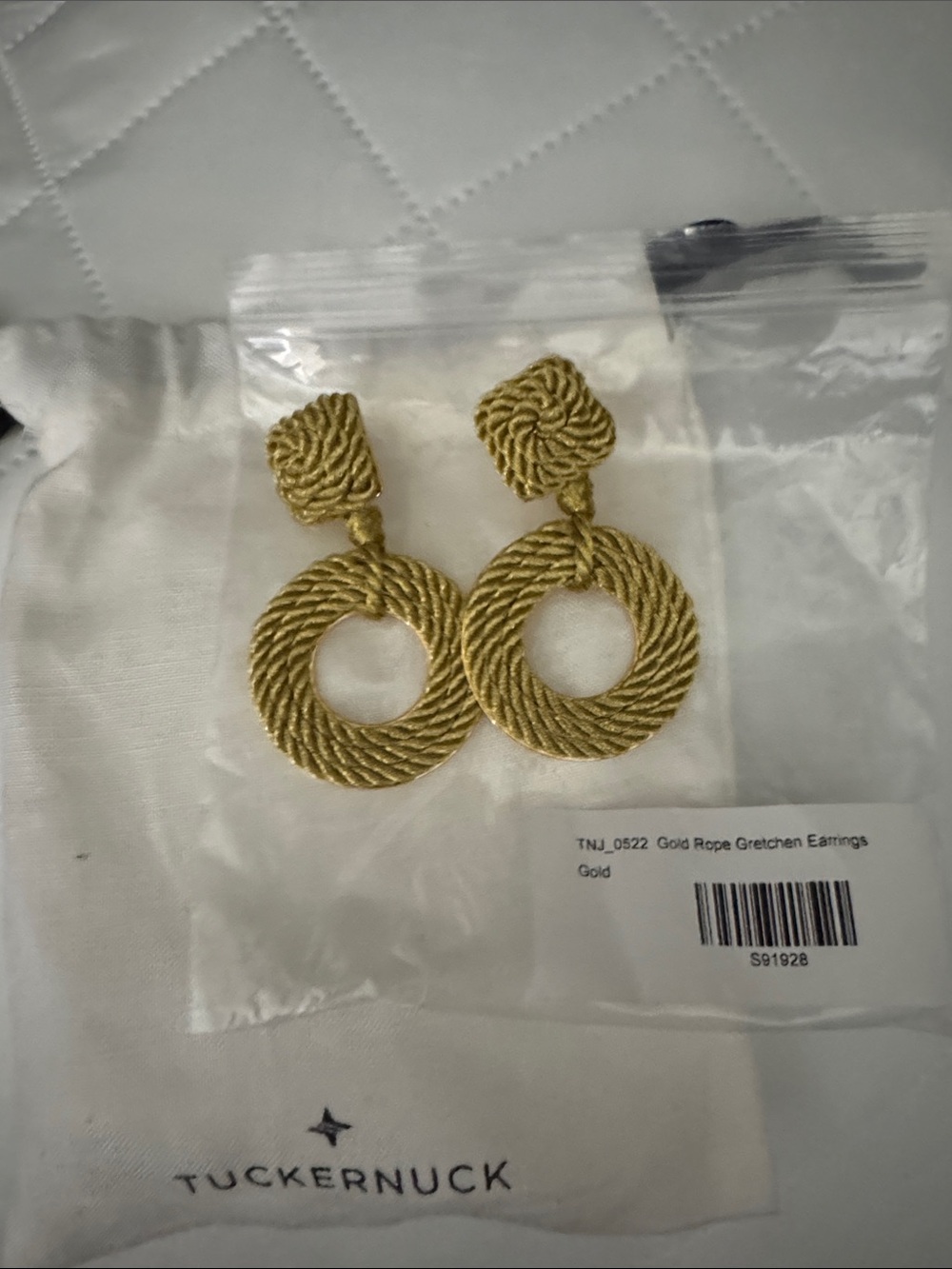 Tuckernuck Gold Twisted Hoop Drop Earrings